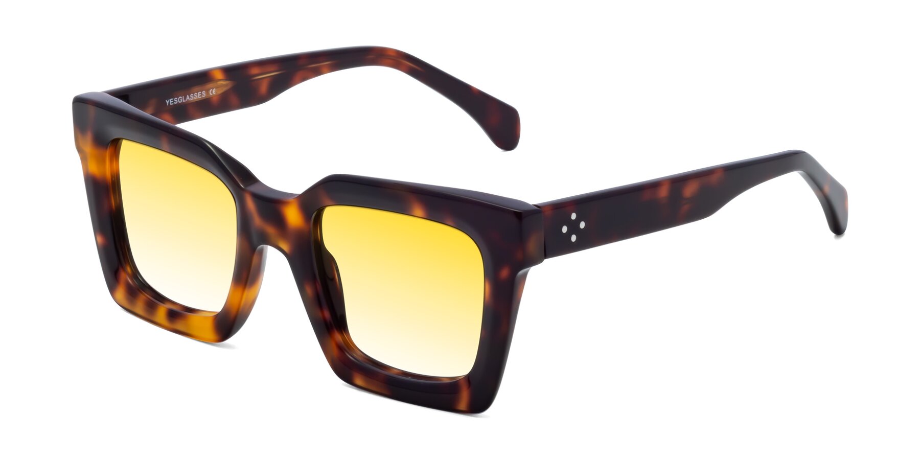 Angle of Piper in Tortoise with Yellow Gradient Lenses