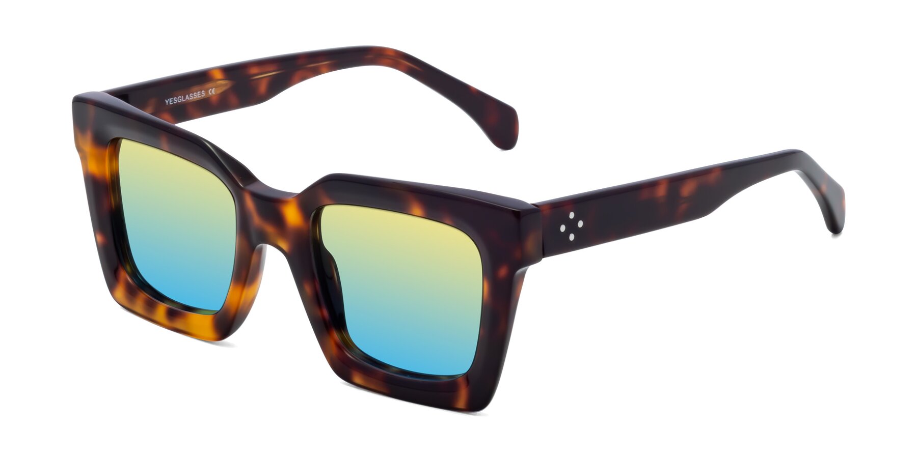 Angle of Piper in Tortoise with Yellow / Blue Gradient Lenses