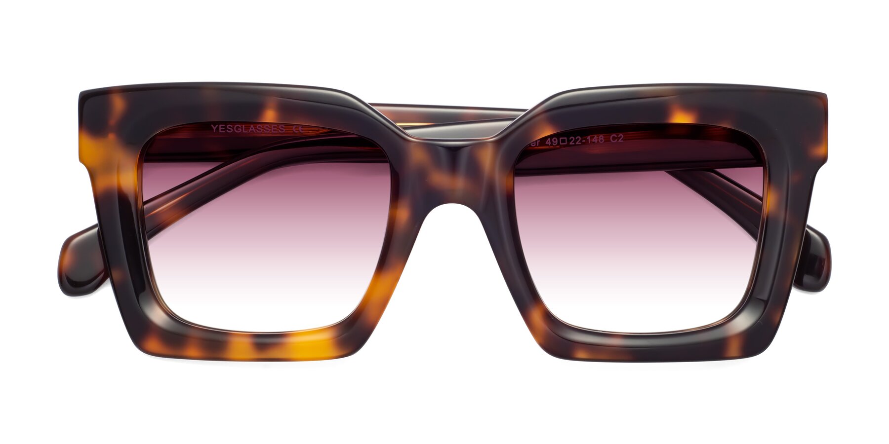 Folded Front of Piper in Tortoise with Wine Gradient Lenses