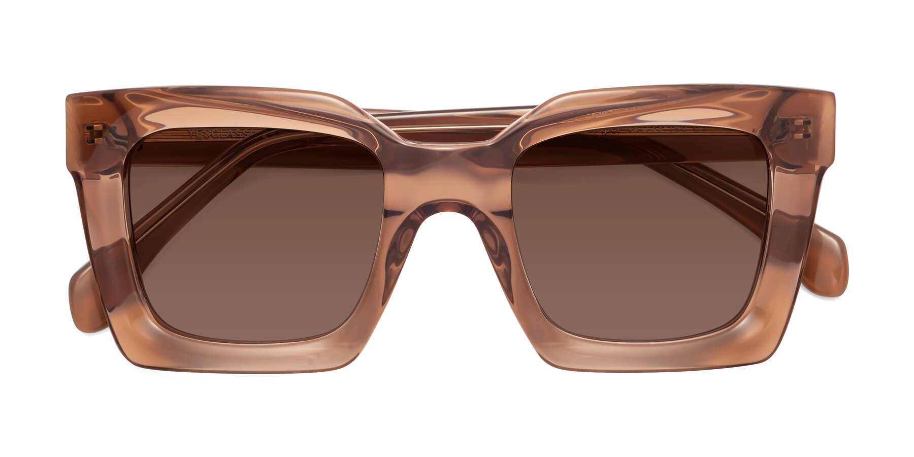 Folded Front of Piper in Caramel with Brown Tinted Lenses