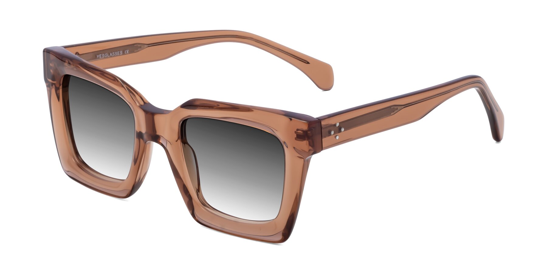 Angle of Piper in Caramel with Gray Gradient Lenses