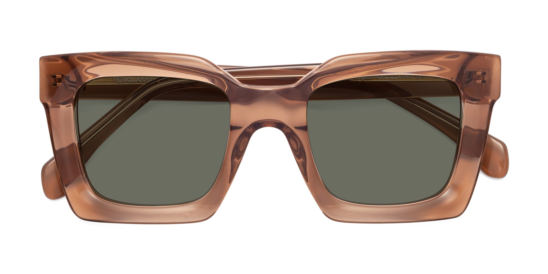 Folded Front of Piper in Caramel with Gray Polarized Lenses