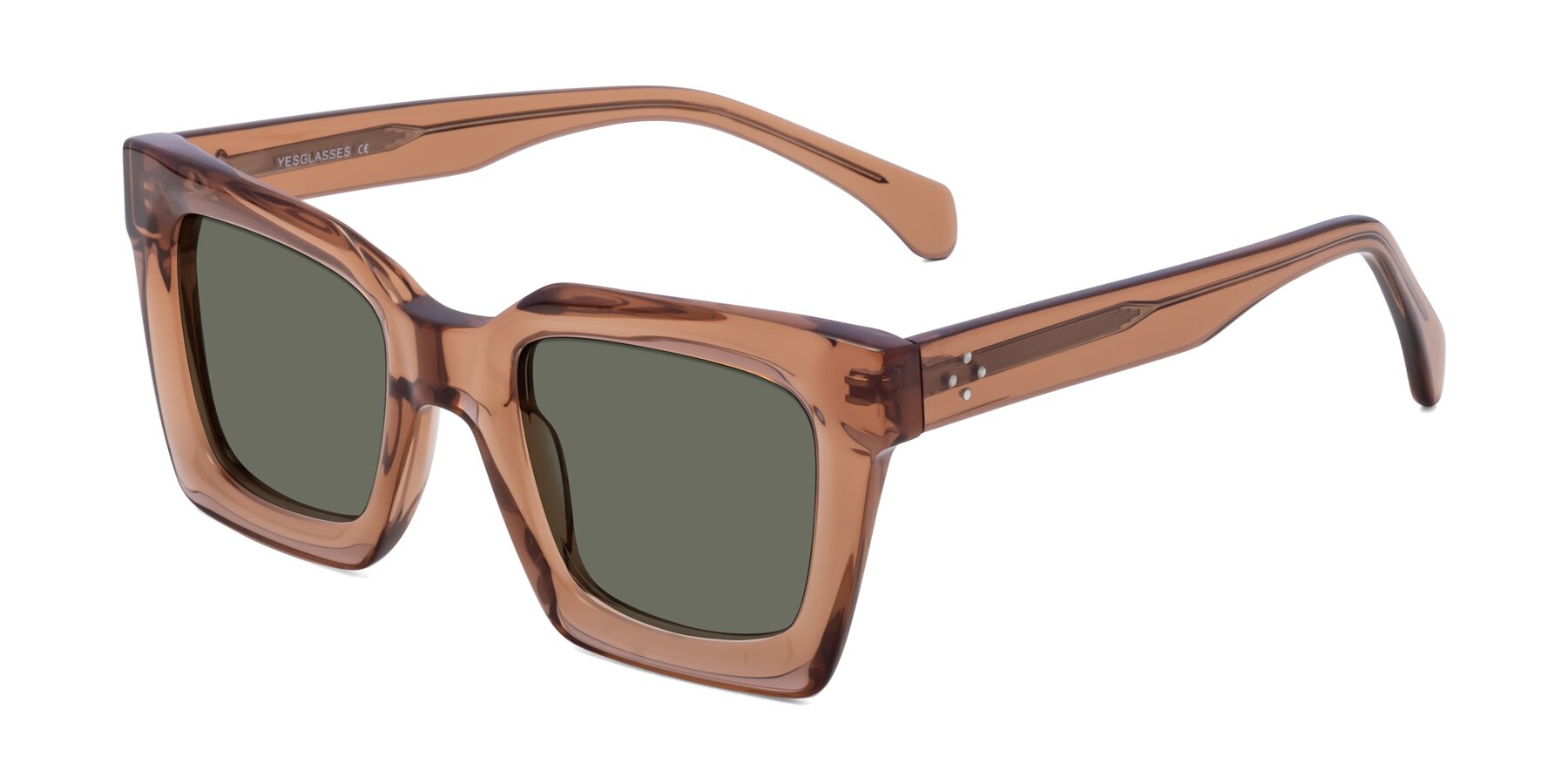 Angle of Piper in Caramel with Gray Polarized Lenses