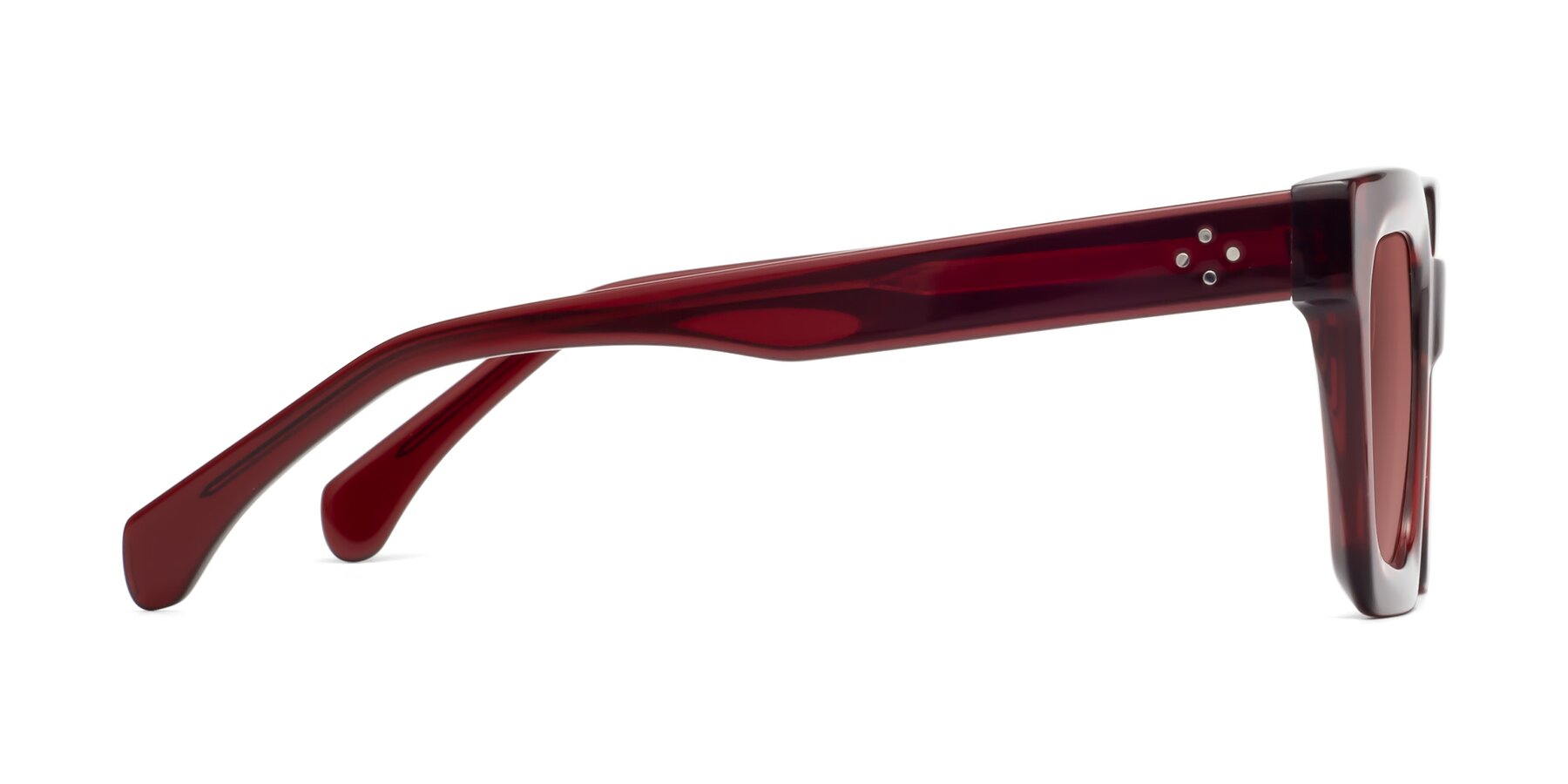 Side of Piper in Wine with Garnet Tinted Lenses