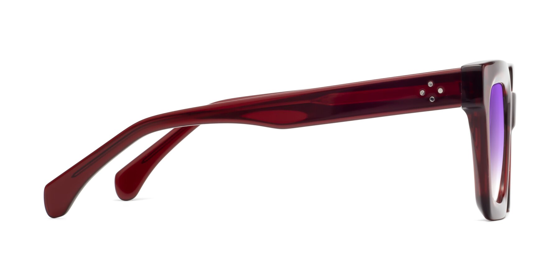 Side of Piper in Wine with Purple Gradient Lenses