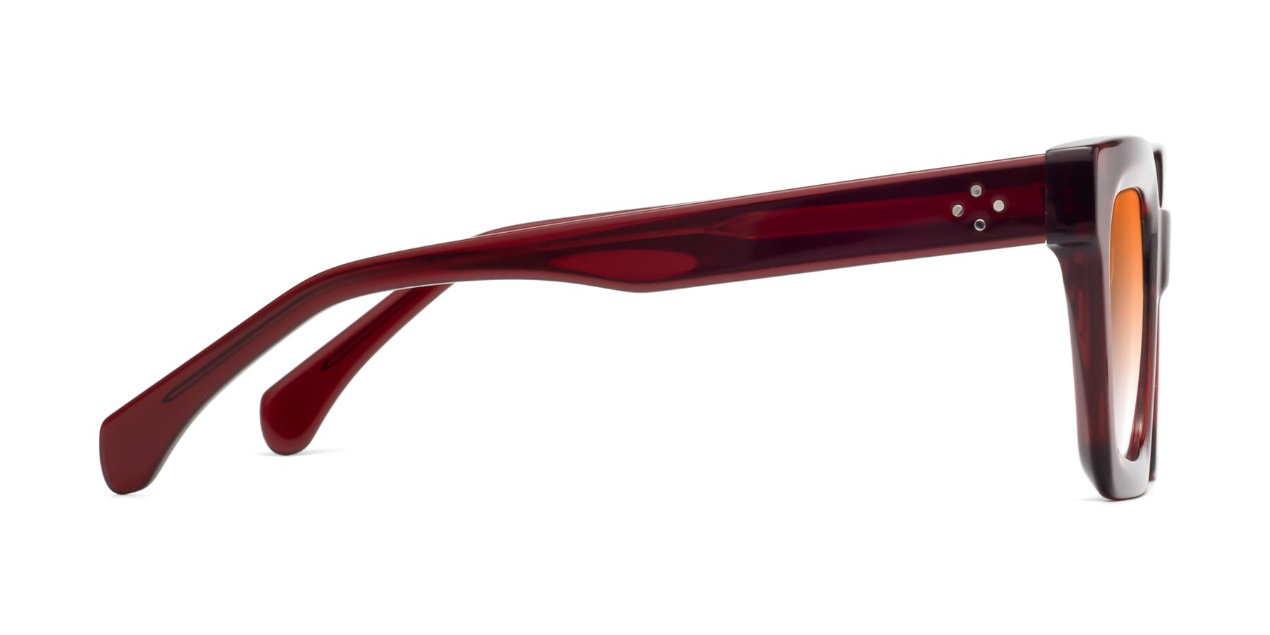 Side of Piper in Wine with Orange Gradient Lenses