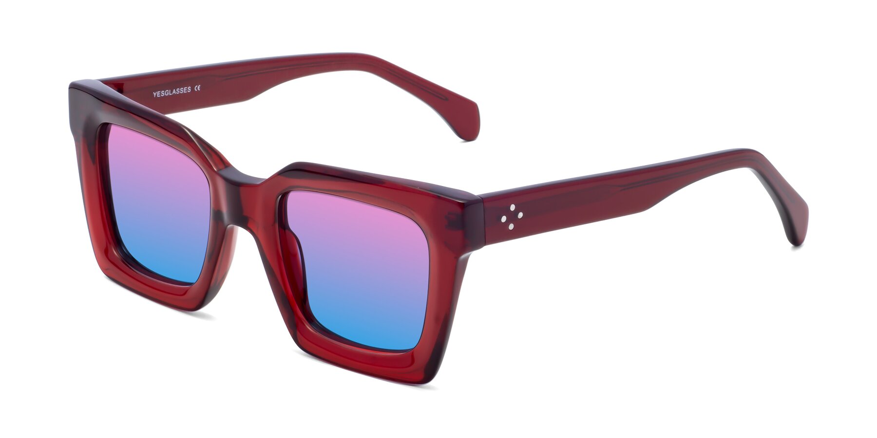 Angle of Piper in Wine with Pink / Blue Gradient Lenses