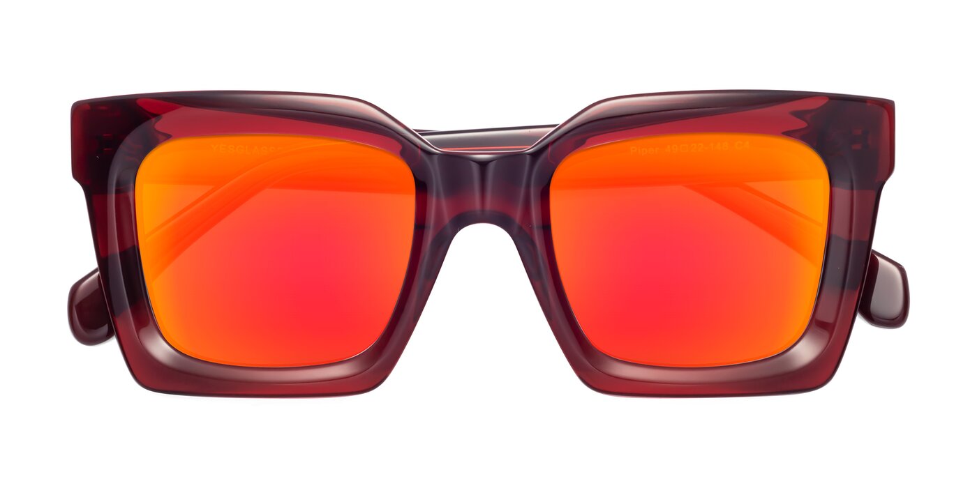 Piper - Wine Flash Mirrored Sunglasses