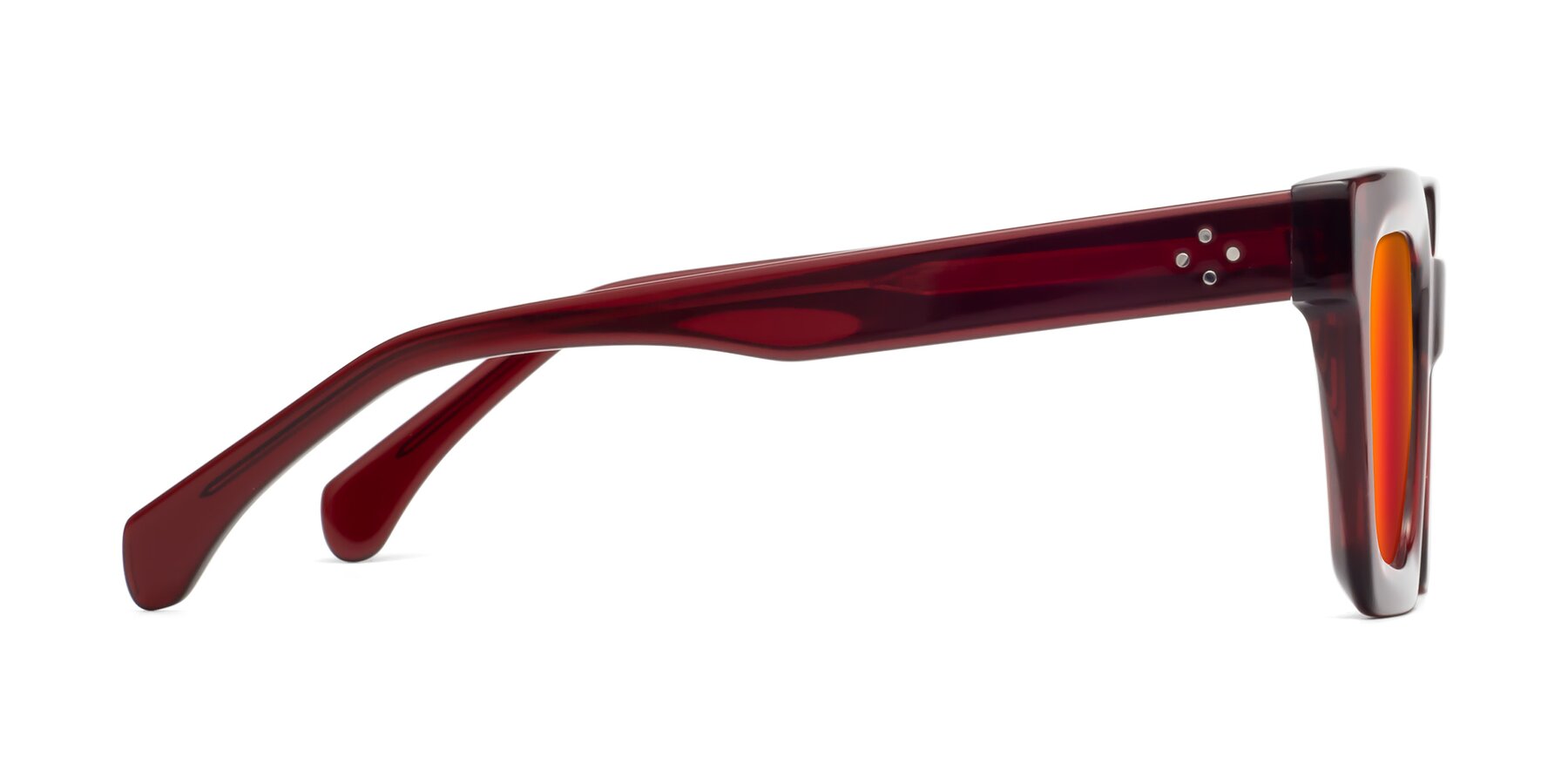 Side of Piper in Wine with Red Gold Mirrored Lenses