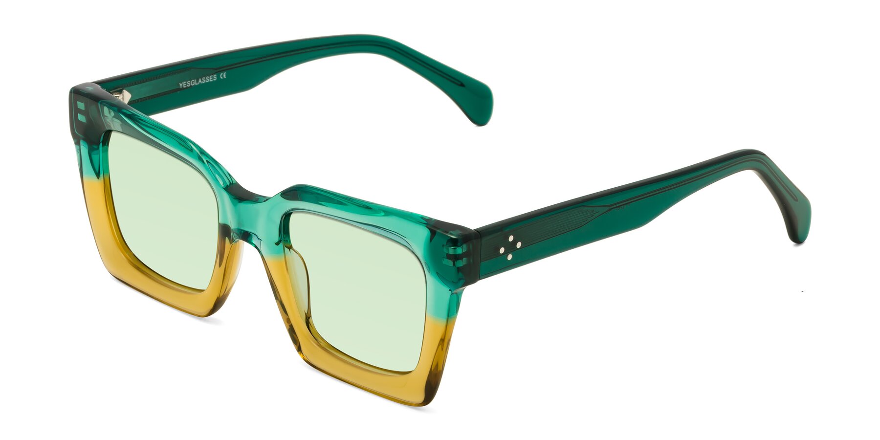 Angle of Piper in Green-Champagne with Light Green Tinted Lenses