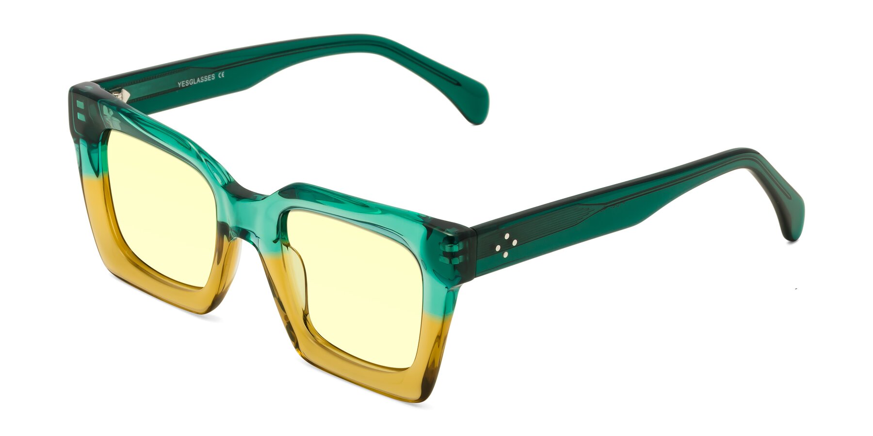 Angle of Piper in Green-Champagne with Light Yellow Tinted Lenses