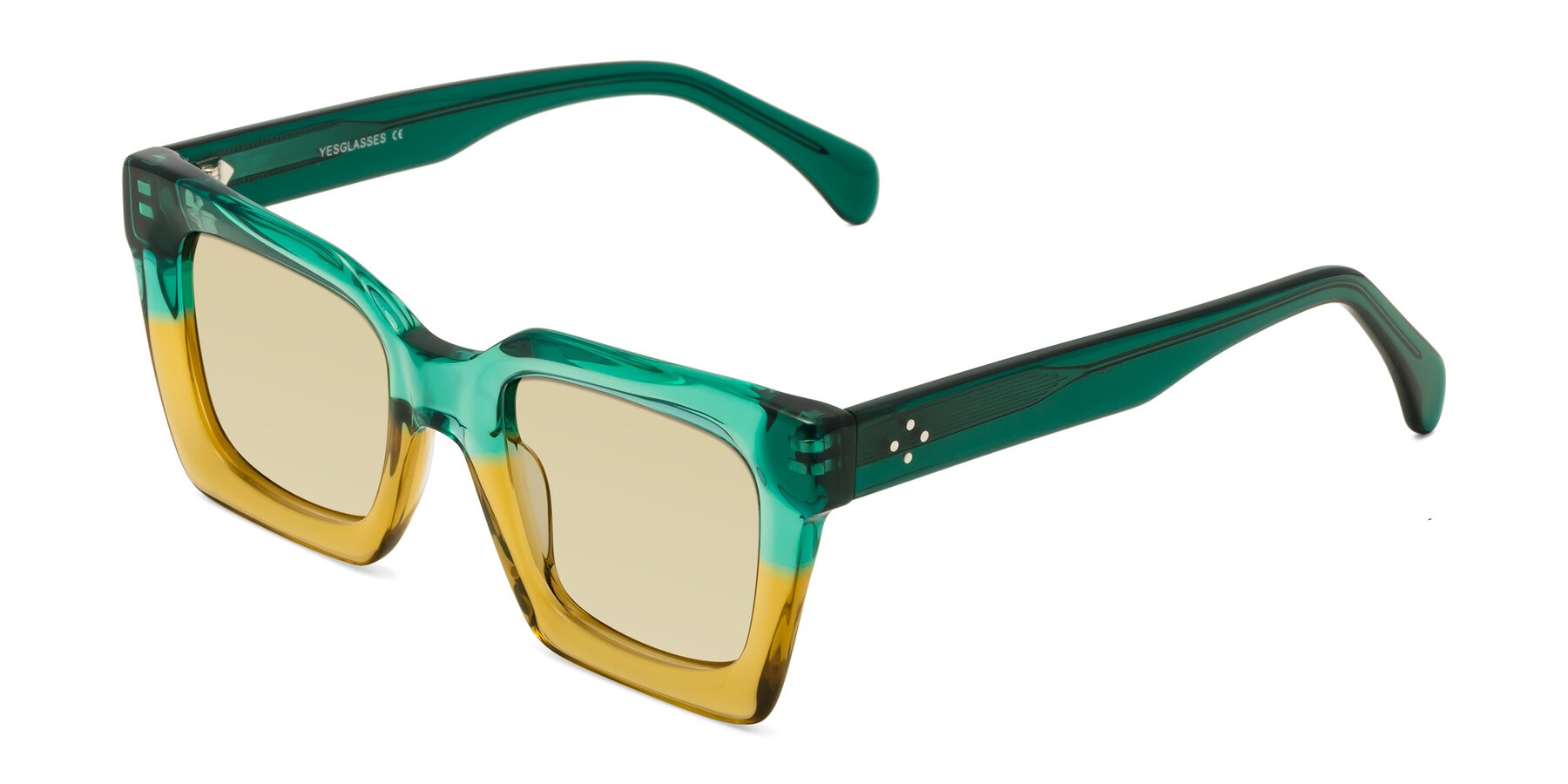 Angle of Piper in Green-Champagne with Light Champagne Tinted Lenses