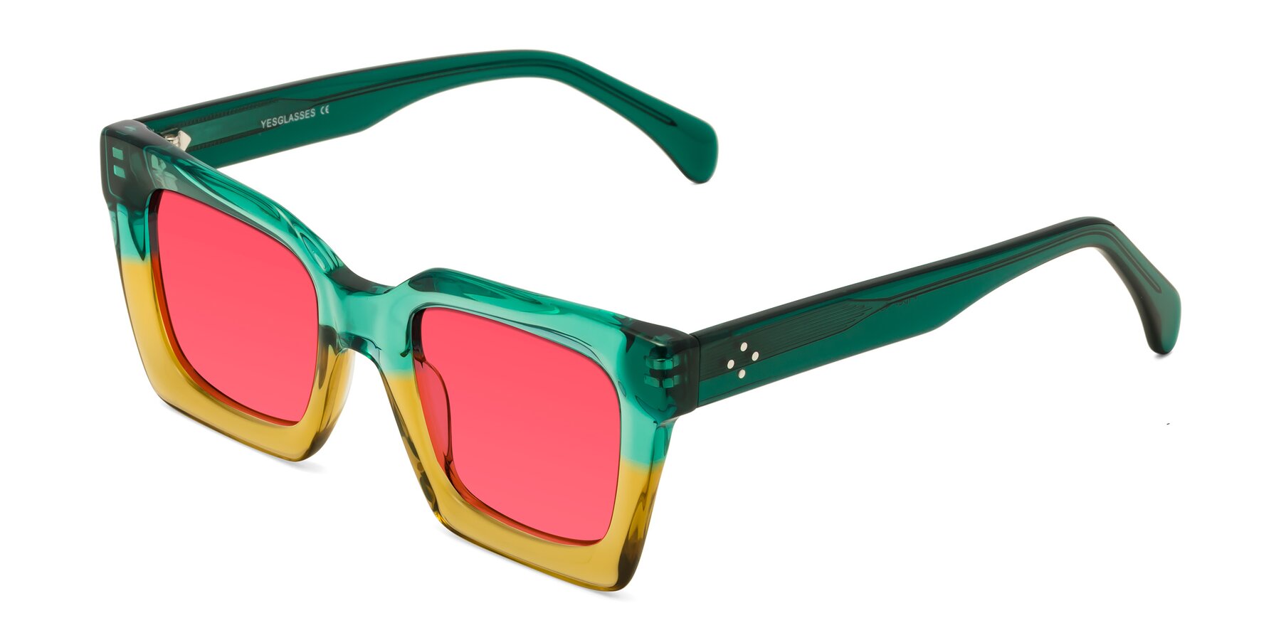 Angle of Piper in Green-Champagne with Red Tinted Lenses