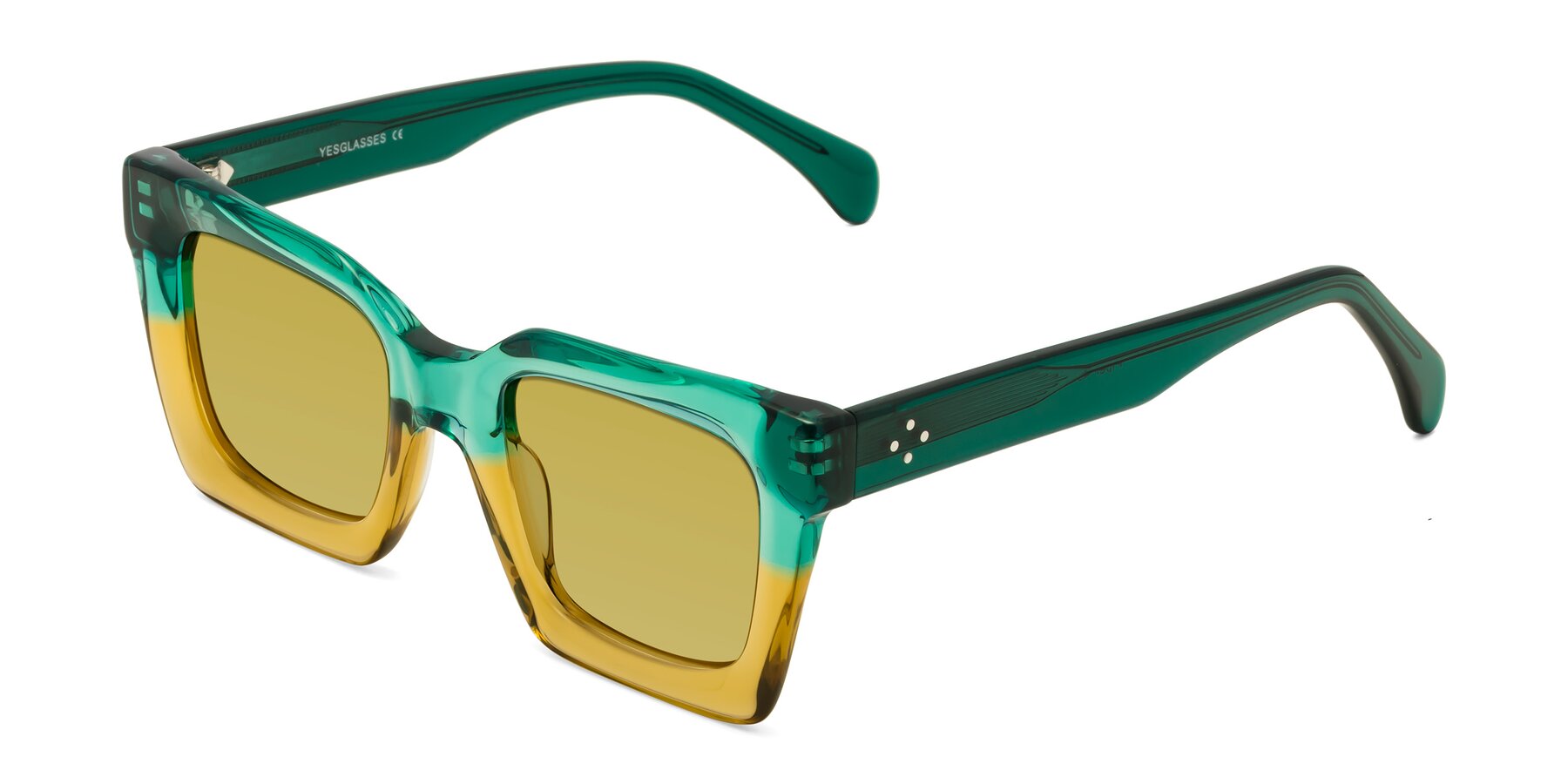 Angle of Piper in Green-Champagne with Champagne Tinted Lenses