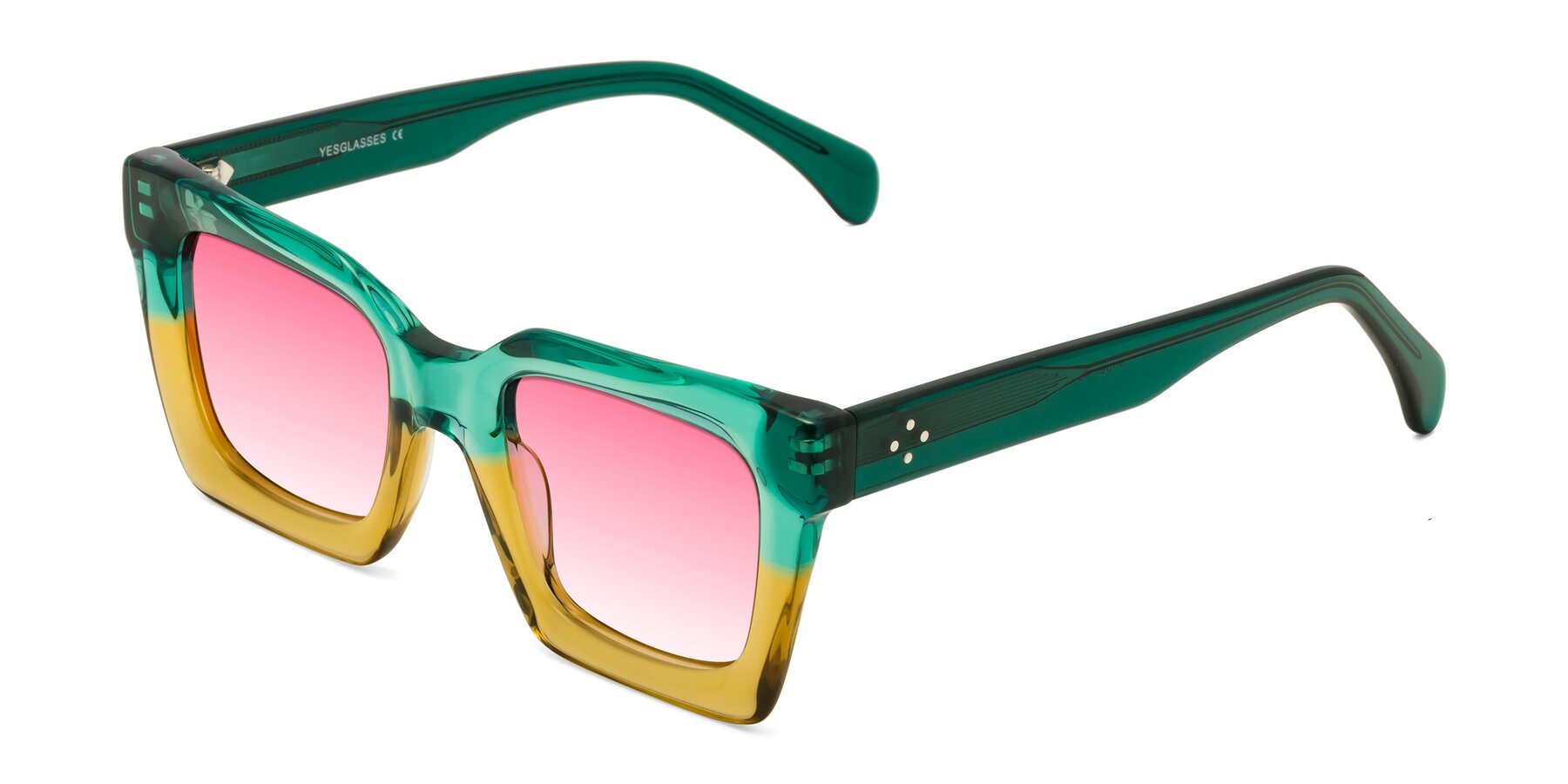 Angle of Piper in Green-Champagne with Pink Gradient Lenses