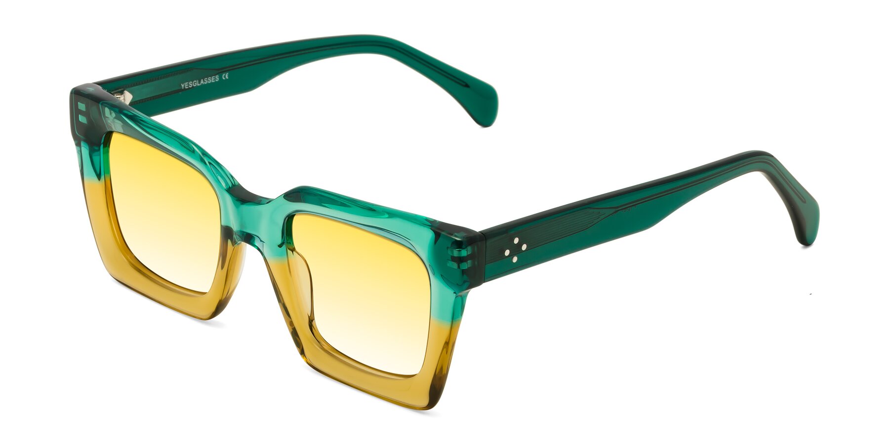 Angle of Piper in Green-Champagne with Yellow Gradient Lenses