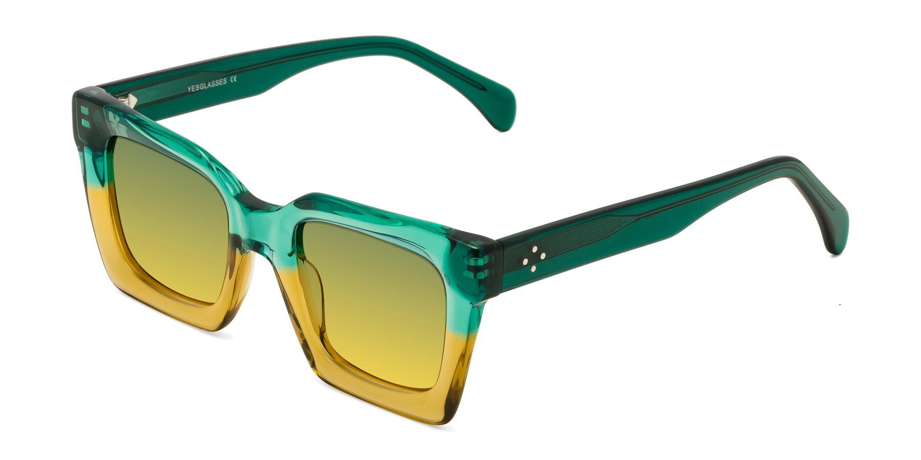 Angle of Piper in Green-Champagne with Green / Yellow Gradient Lenses