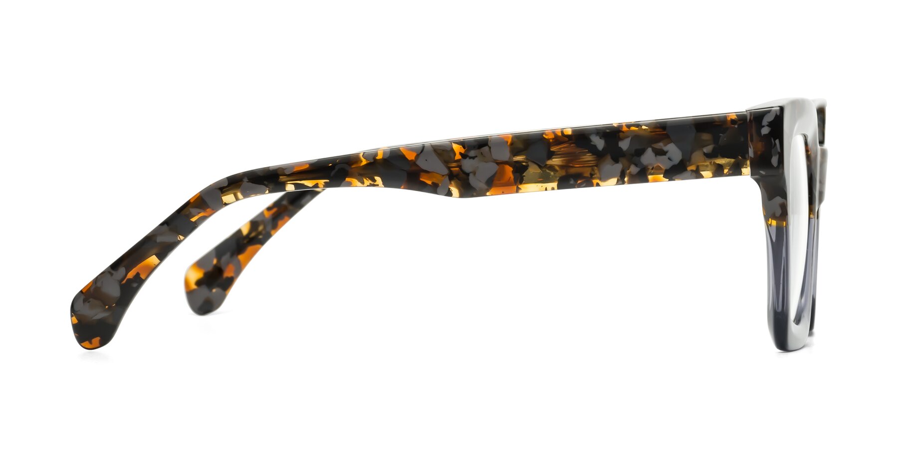 Side of Piper in Floral-Livid with Clear Blue Light Blocking Lenses