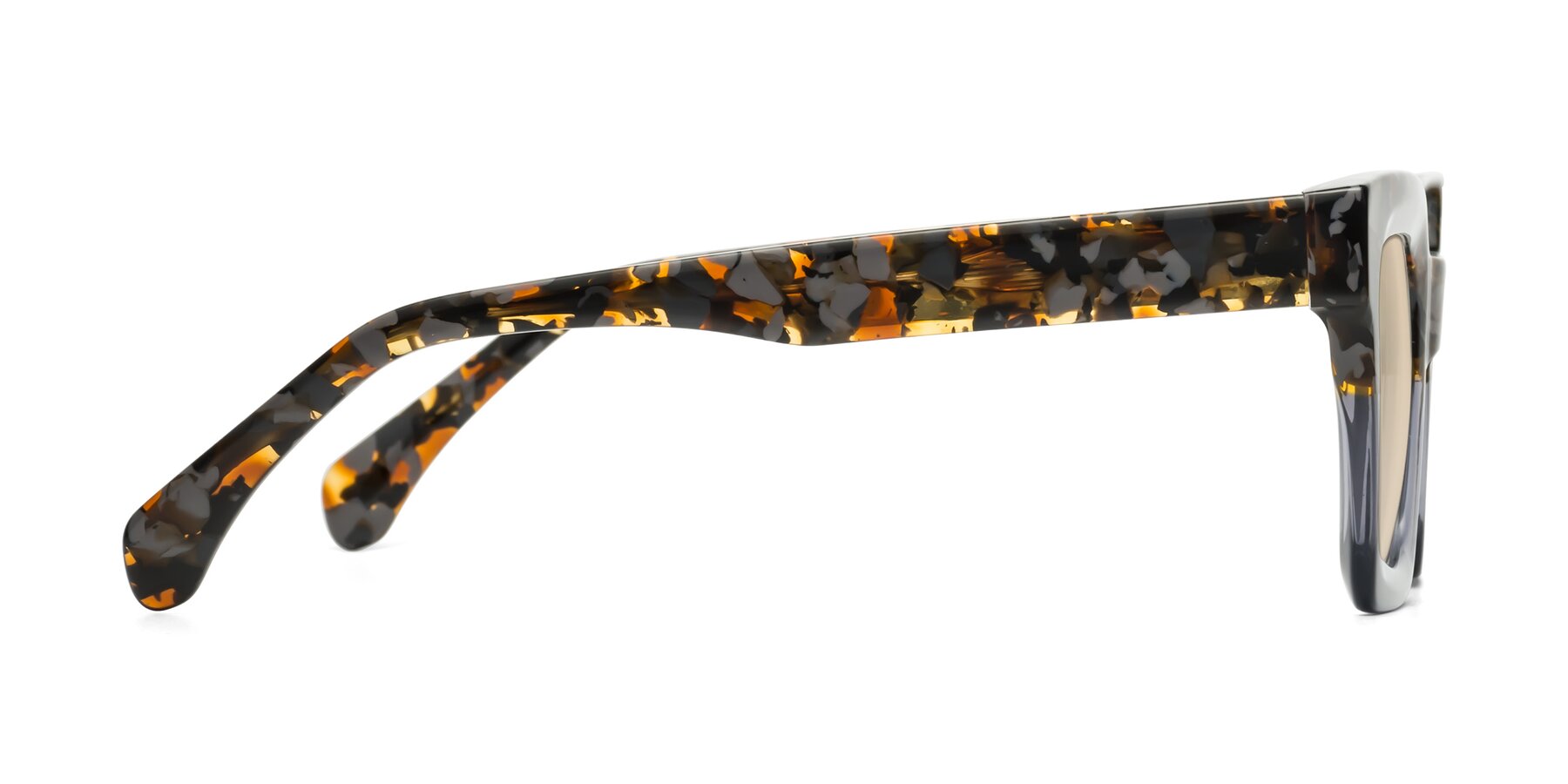 Side of Piper in Floral-Livid with Light Brown Tinted Lenses