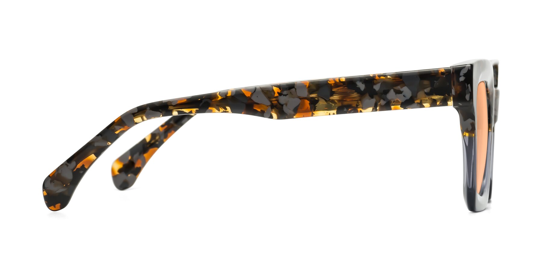 Side of Piper in Floral-Livid with Light Orange Tinted Lenses