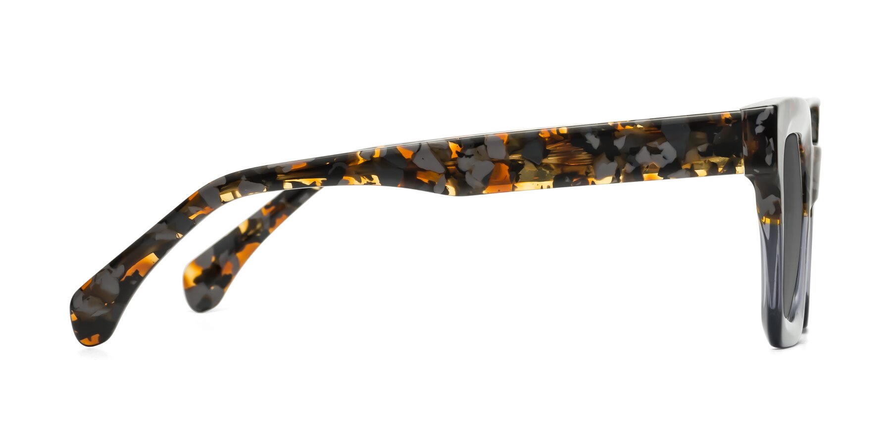 Side of Piper in Floral-Livid with Medium Gray Tinted Lenses