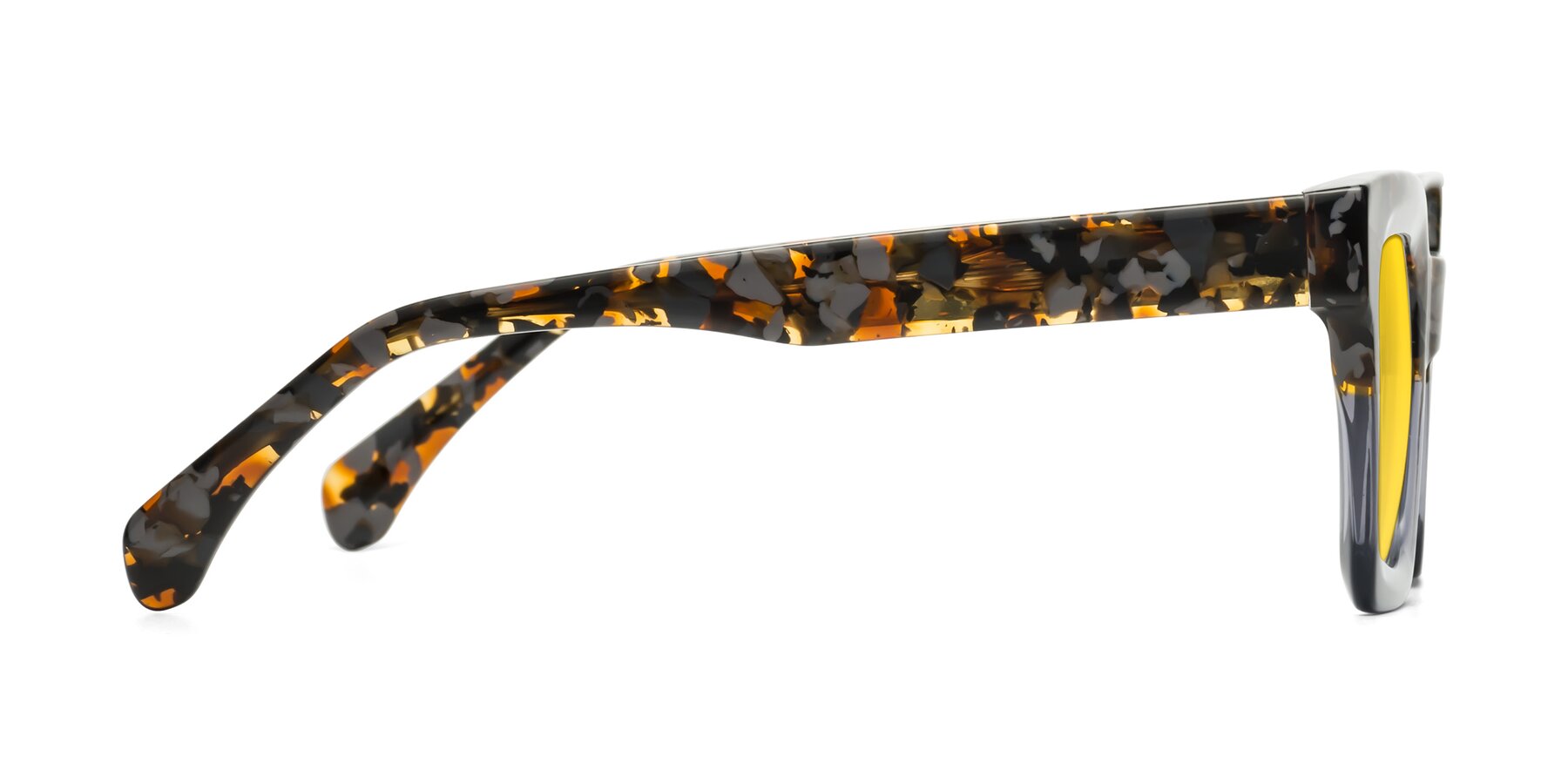 Side of Piper in Floral-Livid with Yellow Tinted Lenses