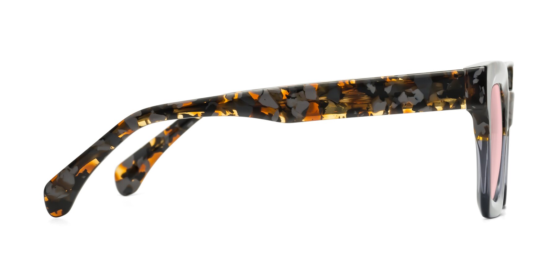 Side of Piper in Floral-Livid with Light Garnet Tinted Lenses