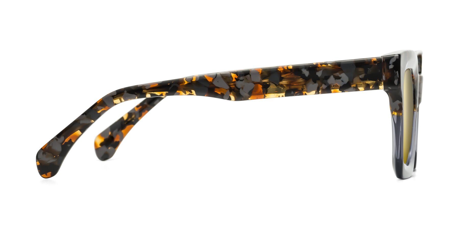 Side of Piper in Floral-Livid with Gold Mirrored Lenses