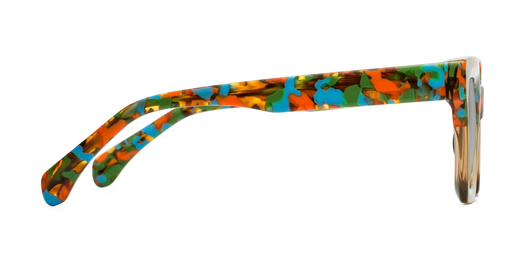 Side of Piper in Floral-Amber with Light Gray Tinted Lenses