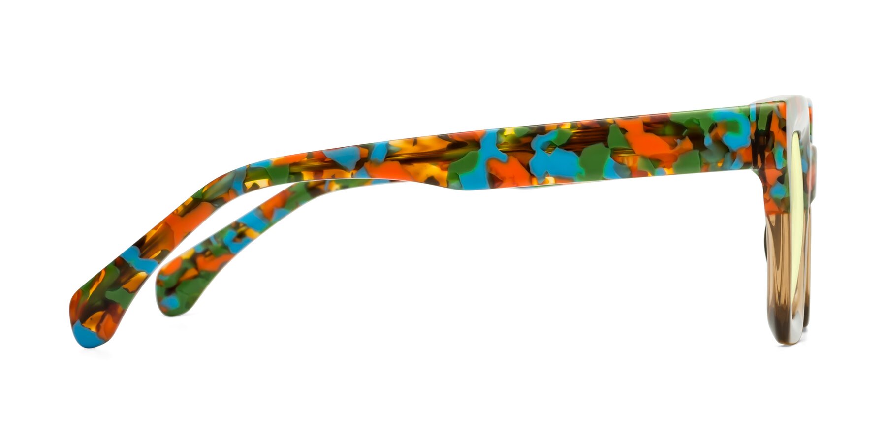 Side of Piper in Floral-Amber with Light Yellow Tinted Lenses
