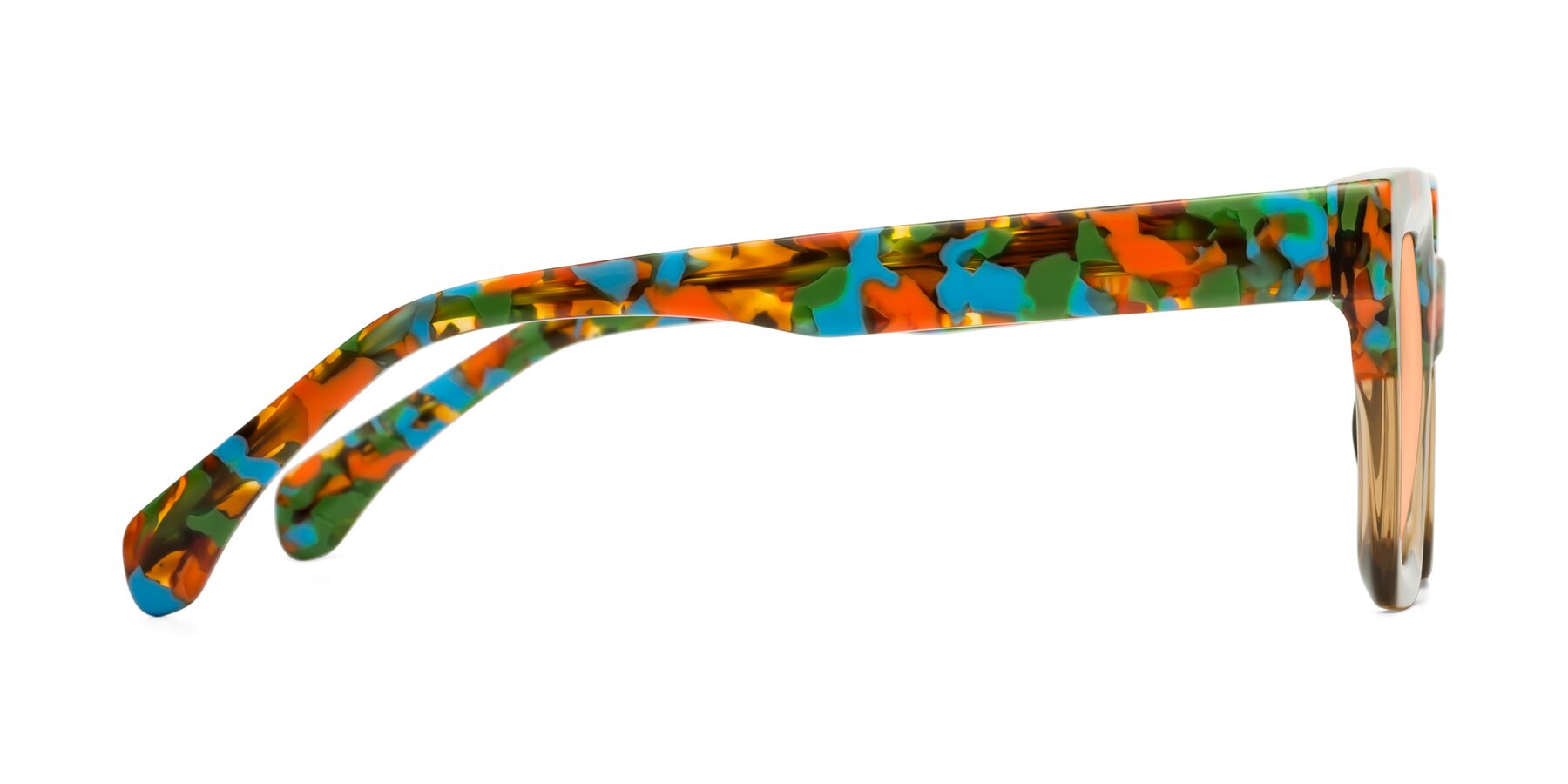 Side of Piper in Floral-Amber with Light Orange Tinted Lenses