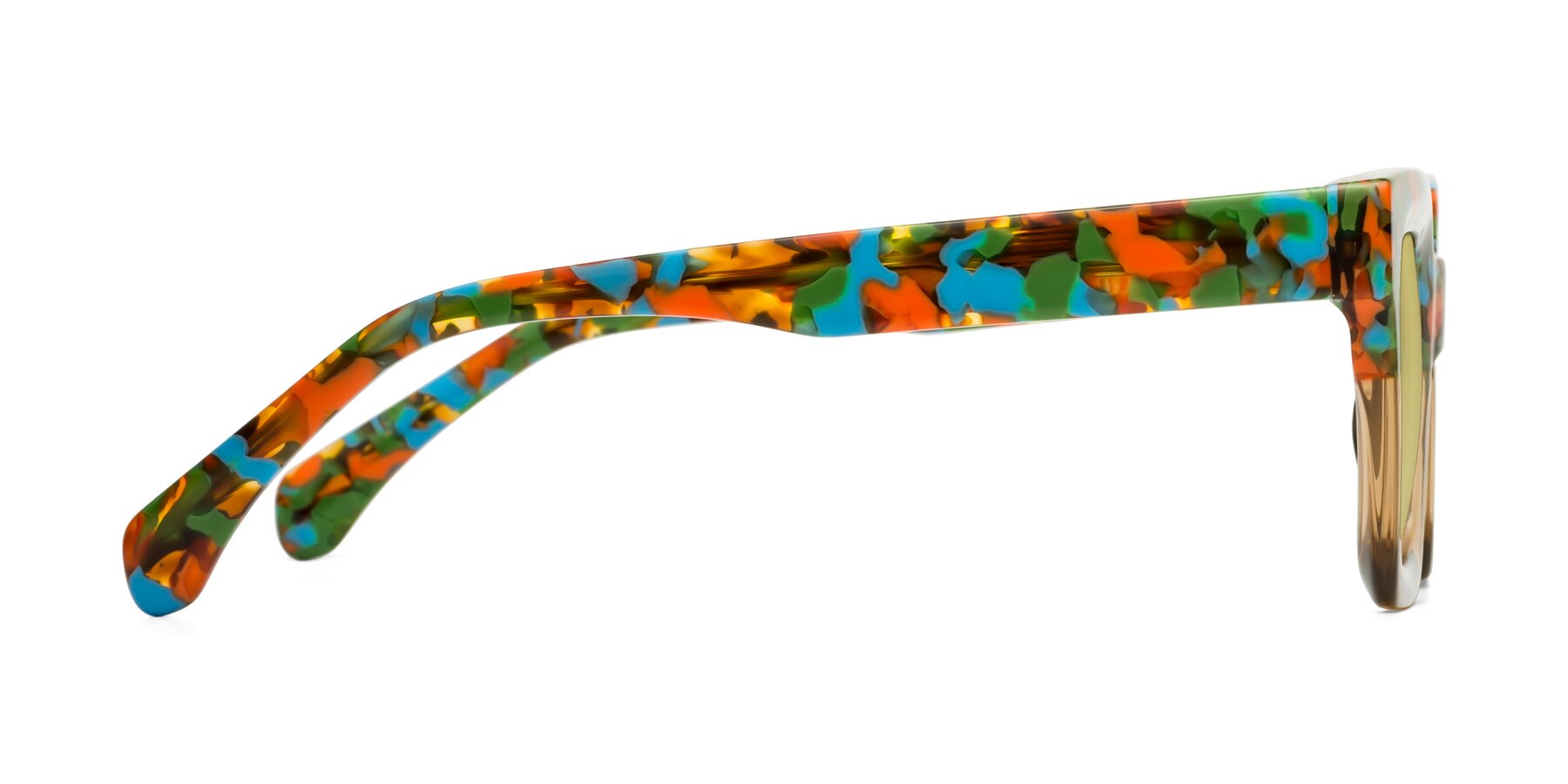 Side of Piper in Floral-Amber with Medium Champagne Tinted Lenses
