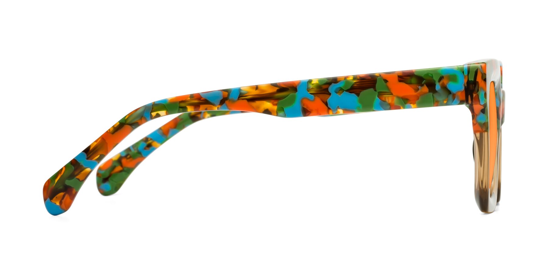 Side of Piper in Floral-Amber with Orange Tinted Lenses