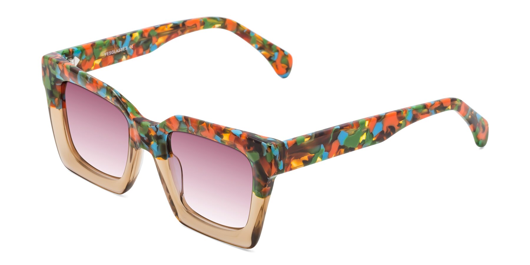 Angle of Piper in Floral-Amber with Wine Gradient Lenses