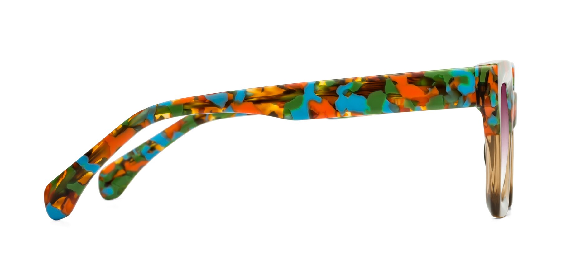 Side of Piper in Floral-Amber with Wine Gradient Lenses