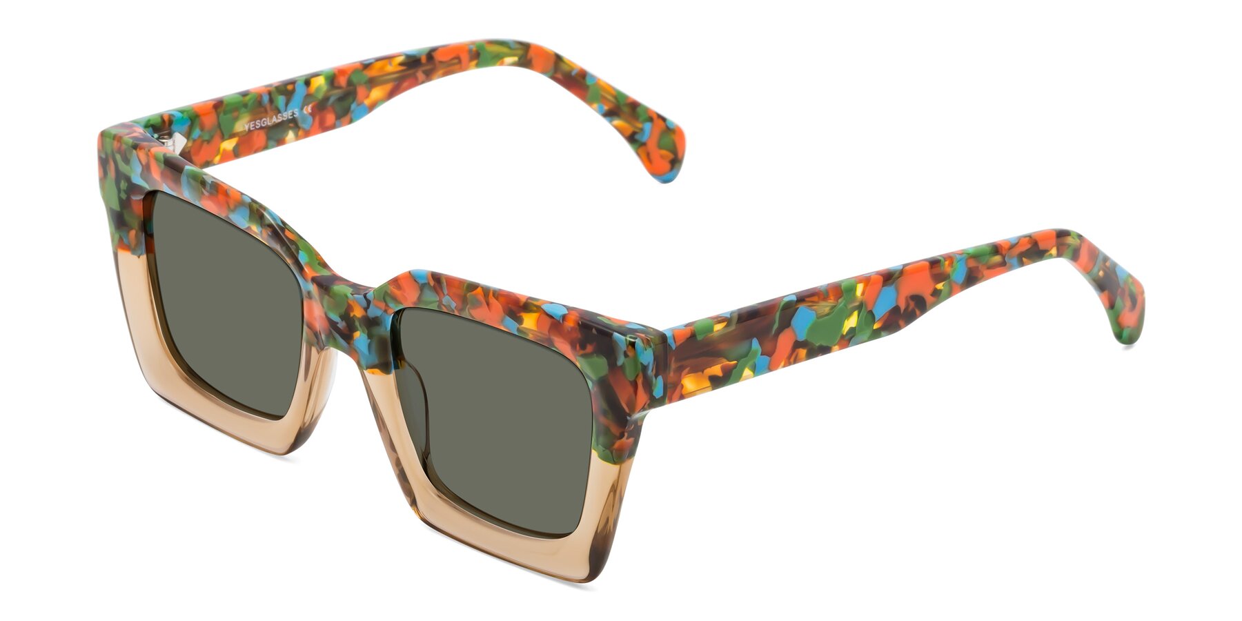 Angle of Piper in Floral-Amber with Gray Polarized Lenses