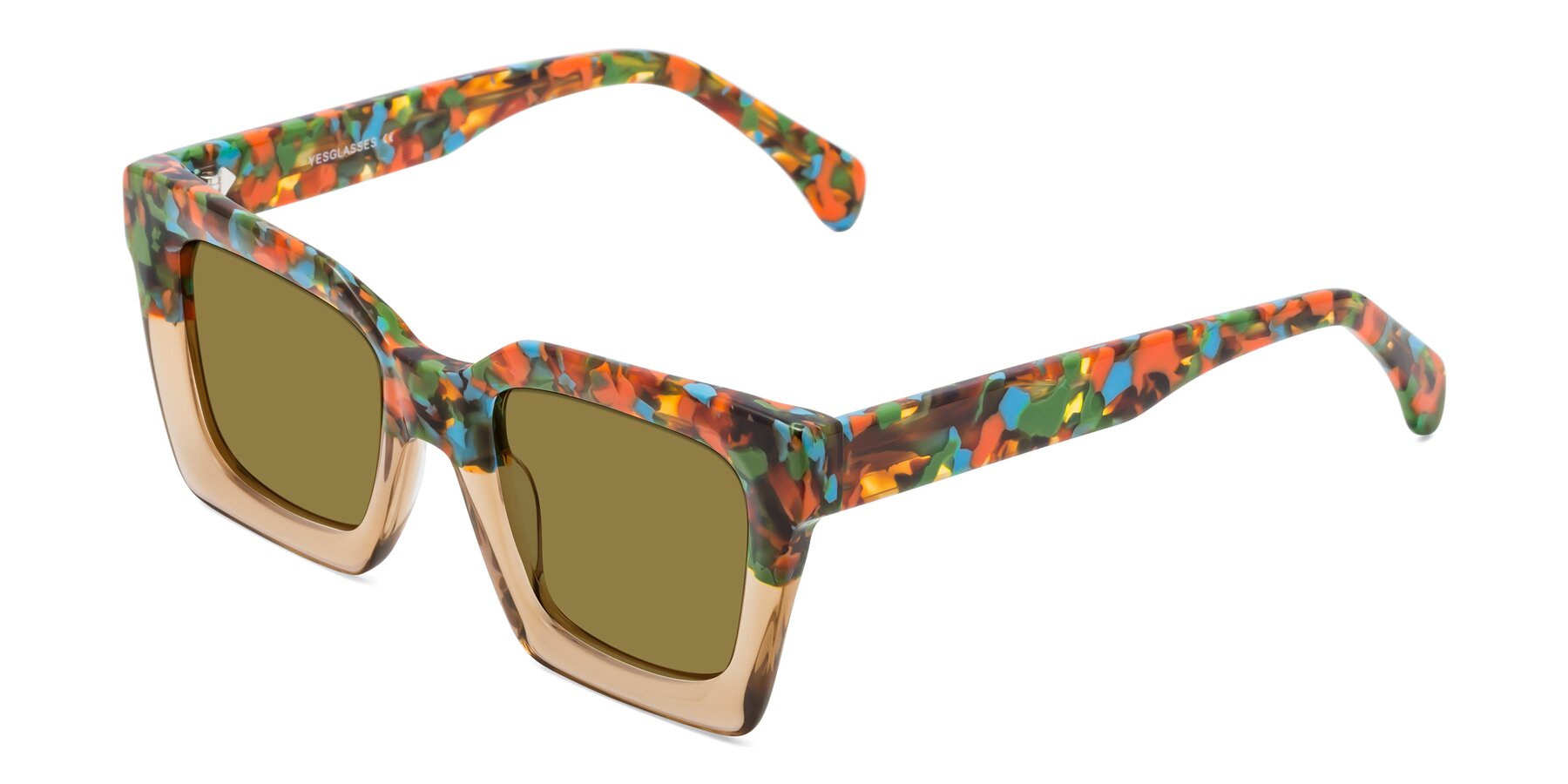 Angle of Piper in Floral-Amber with Brown Polarized Lenses