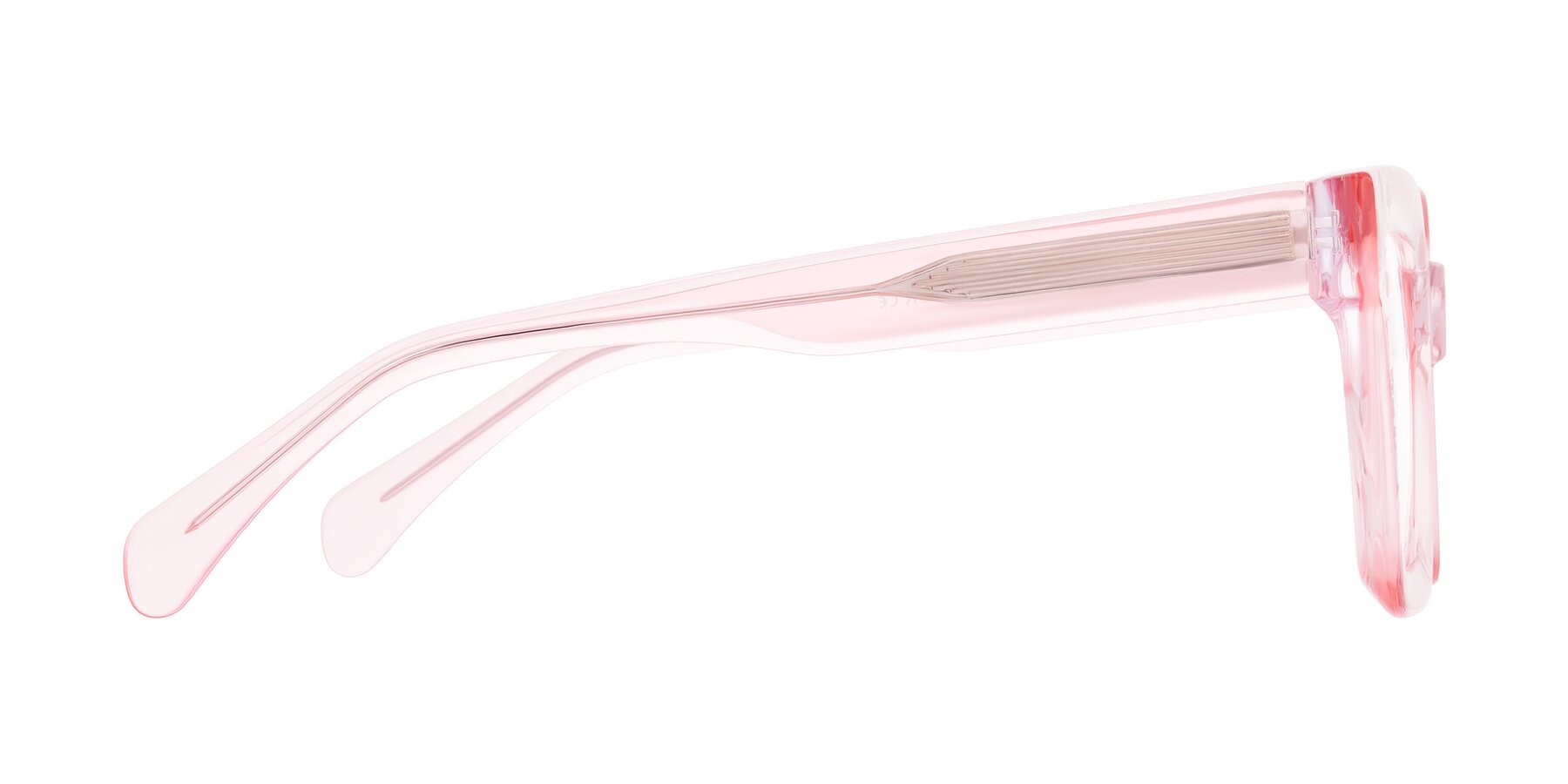 Side of Piper in Sparkling Blush with Clear Eyeglass Lenses