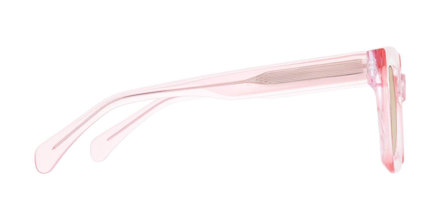 Side of Piper in Sparkling Blush with Light Brown Tinted Lenses