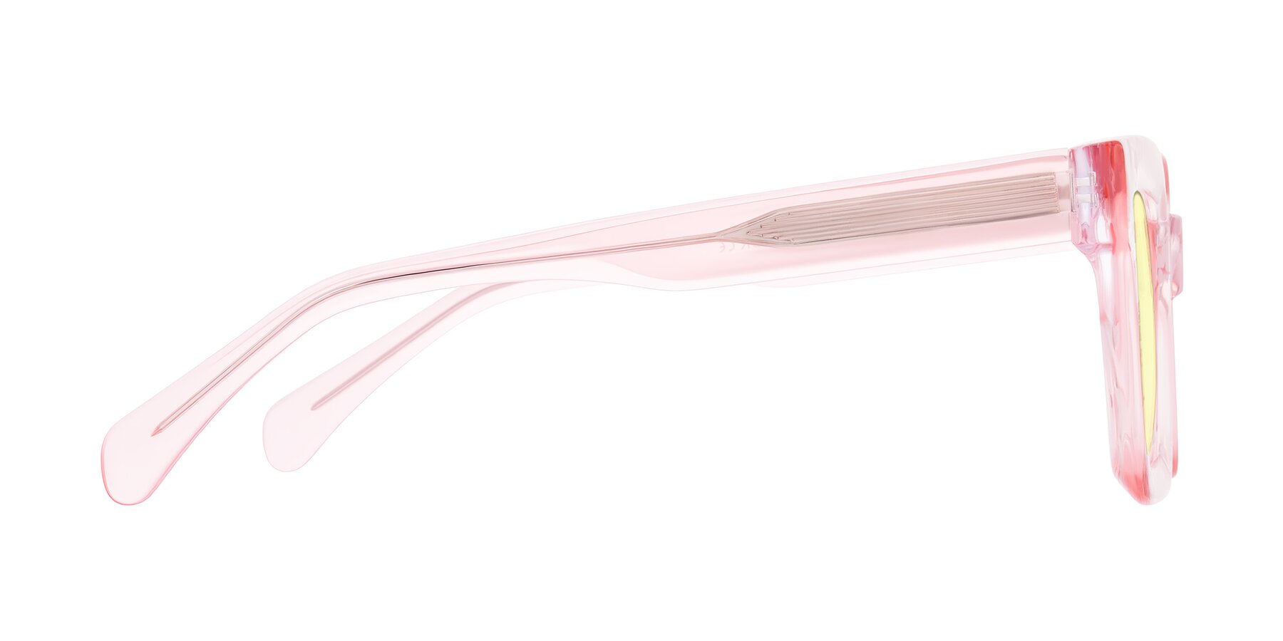 Side of Piper in Sparkling Blush with Light Yellow Tinted Lenses