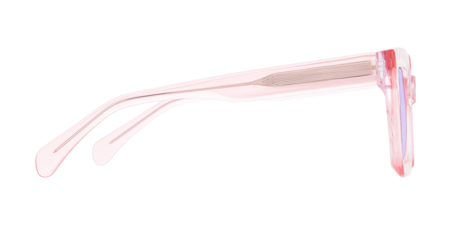 Side of Piper in Sparkling Blush with Light Purple Tinted Lenses