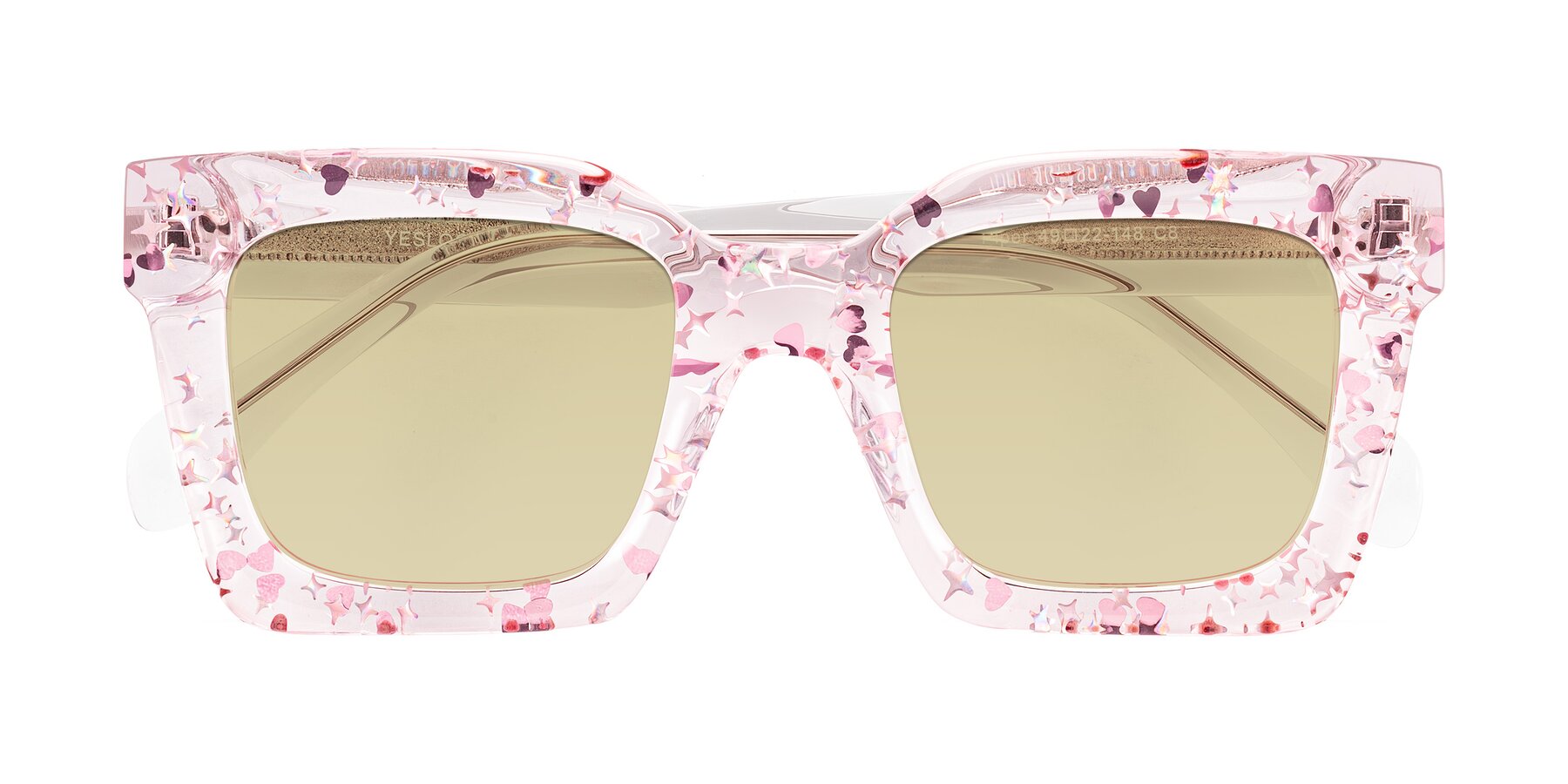 Folded Front of Piper in Sparkling Blush with Light Champagne Tinted Lenses