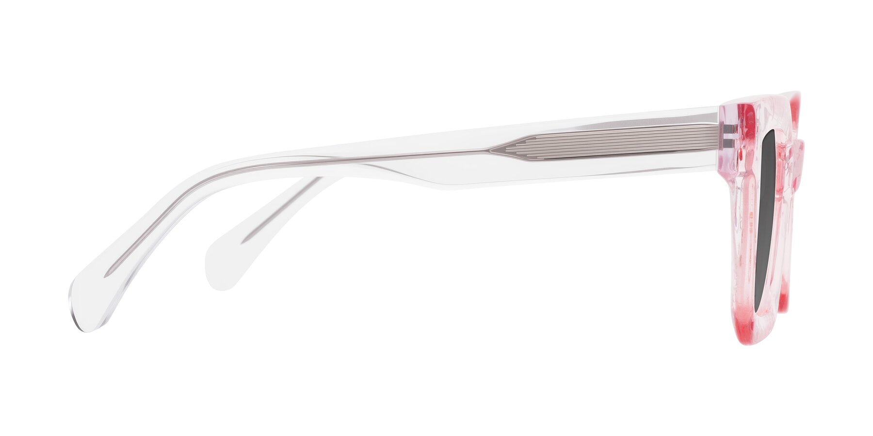 Side of Piper in Sparkling Blush with Medium Gray Tinted Lenses