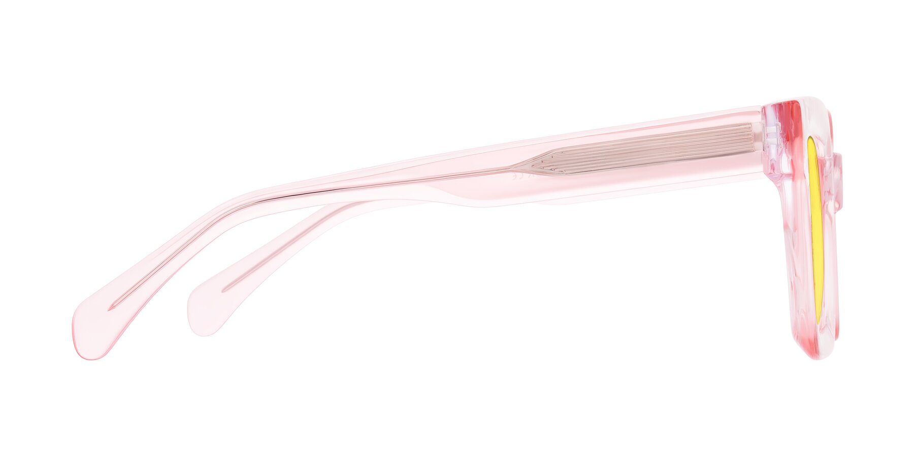 Side of Piper in Sparkling Blush with Medium Yellow Tinted Lenses