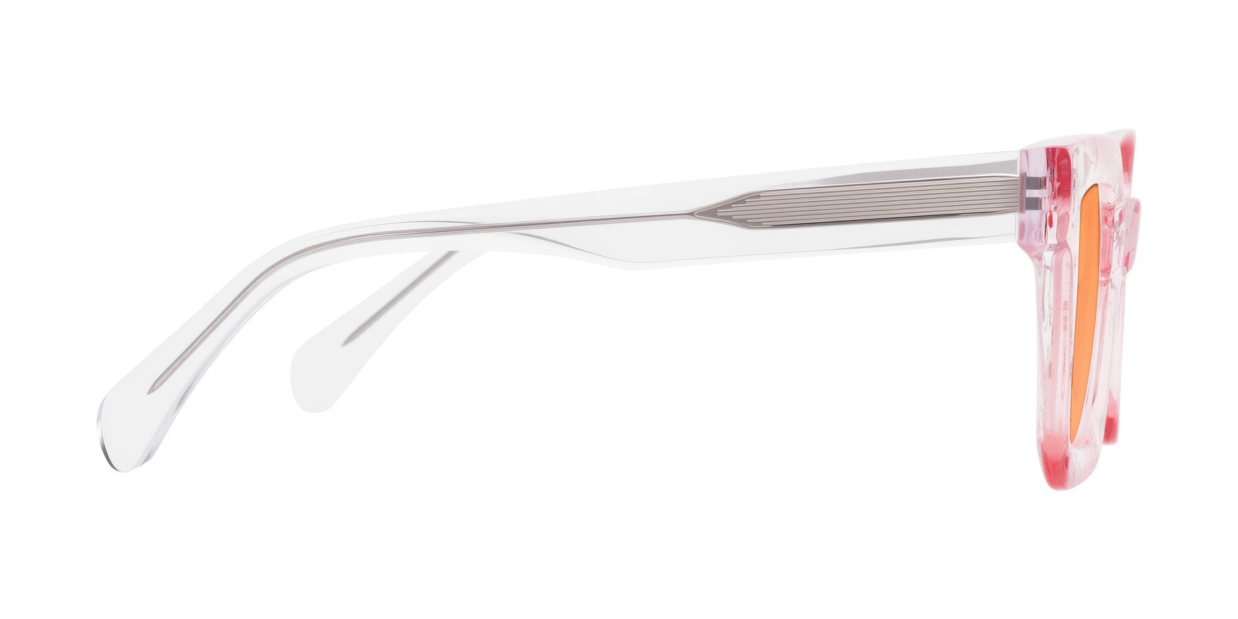 Side of Piper in Sparkling Blush with Medium Orange Tinted Lenses