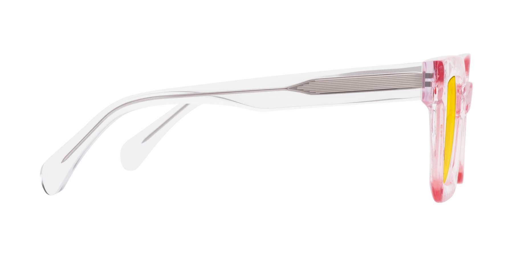 Side of Piper in Sparkling Blush with Yellow Tinted Lenses