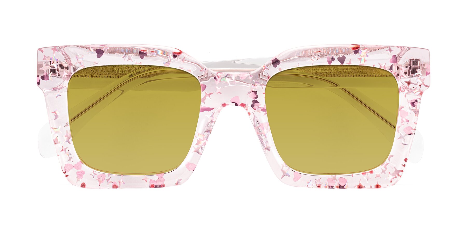 Folded Front of Piper in Sparkling Blush with Champagne Tinted Lenses