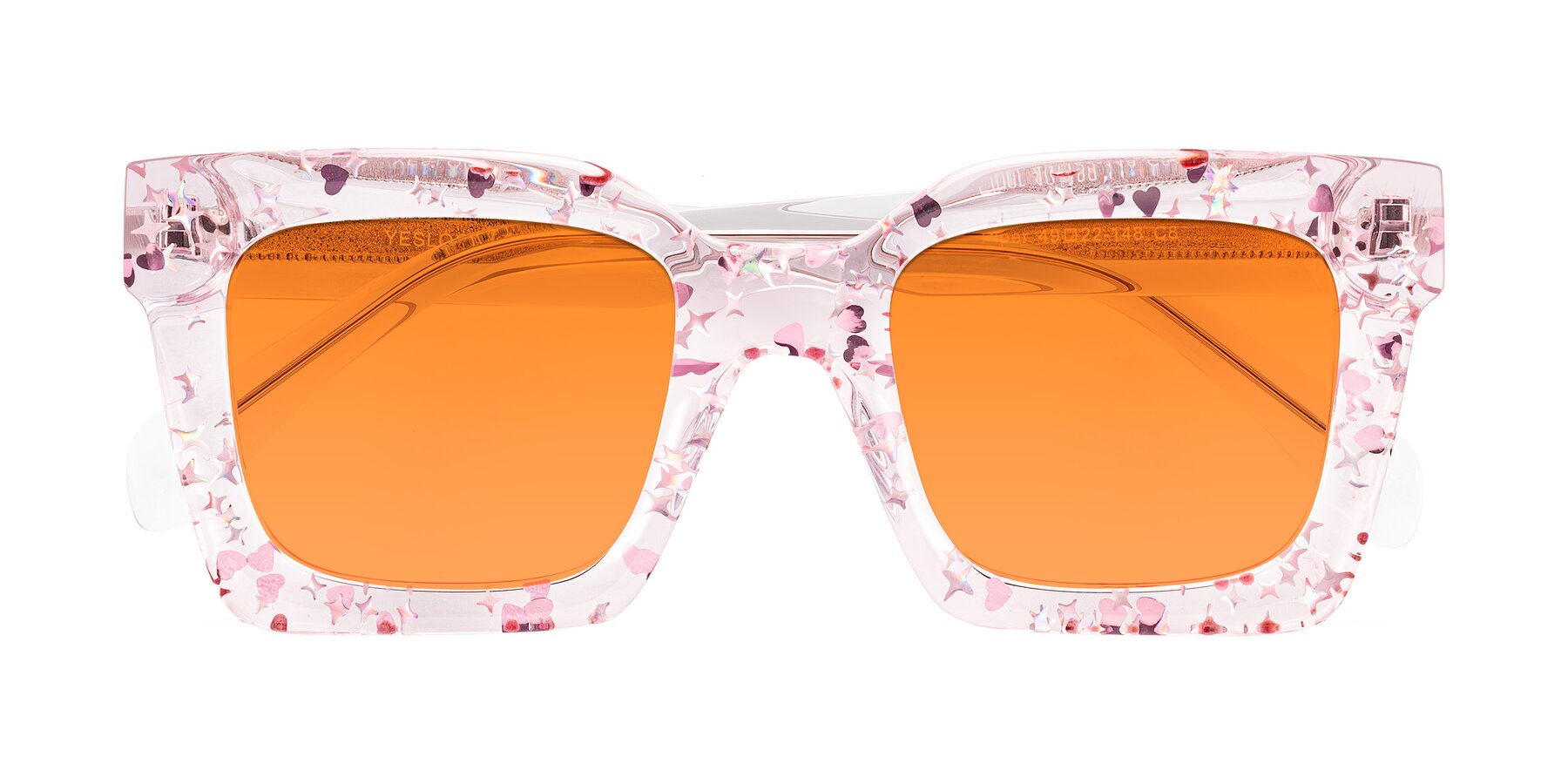 Folded Front of Piper in Sparkling Blush with Orange Tinted Lenses