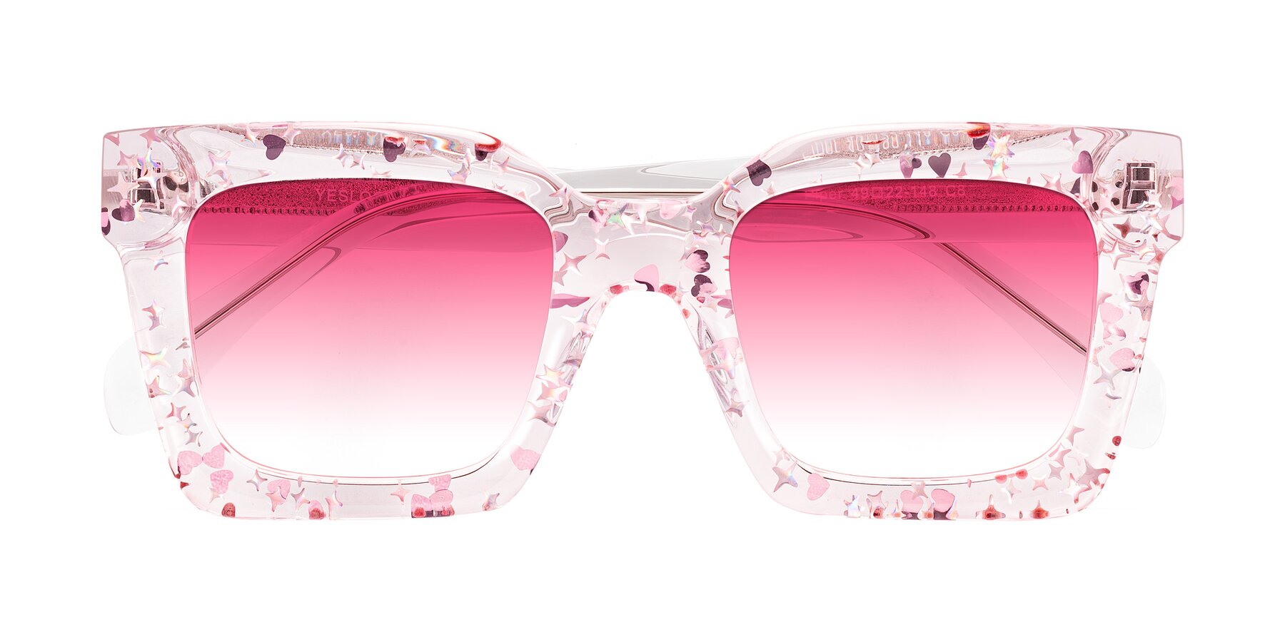 Folded Front of Piper in Sparkling Blush with Pink Gradient Lenses
