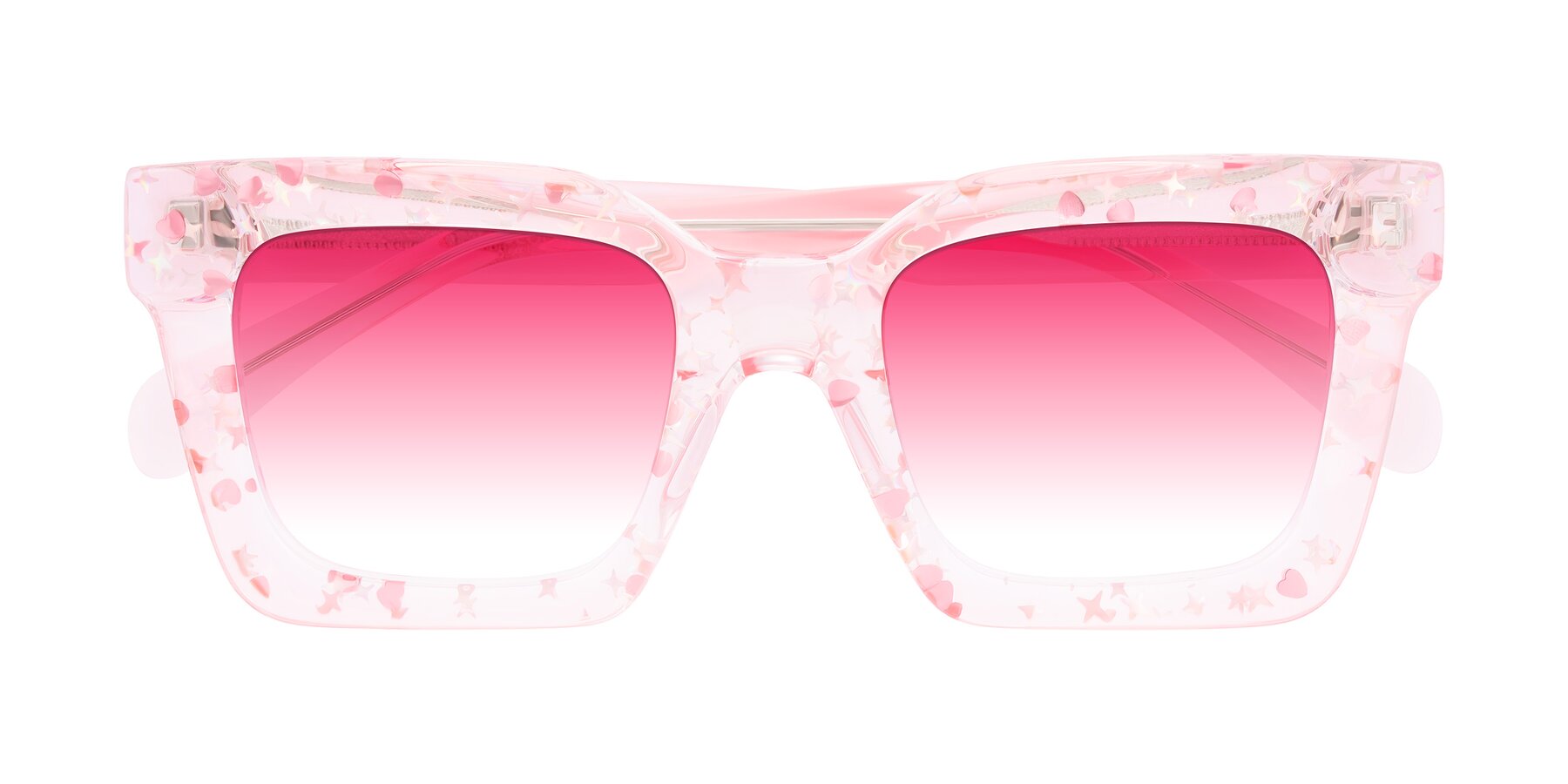 Folded Front of Piper in Sparkling Blush with Pink Gradient Lenses